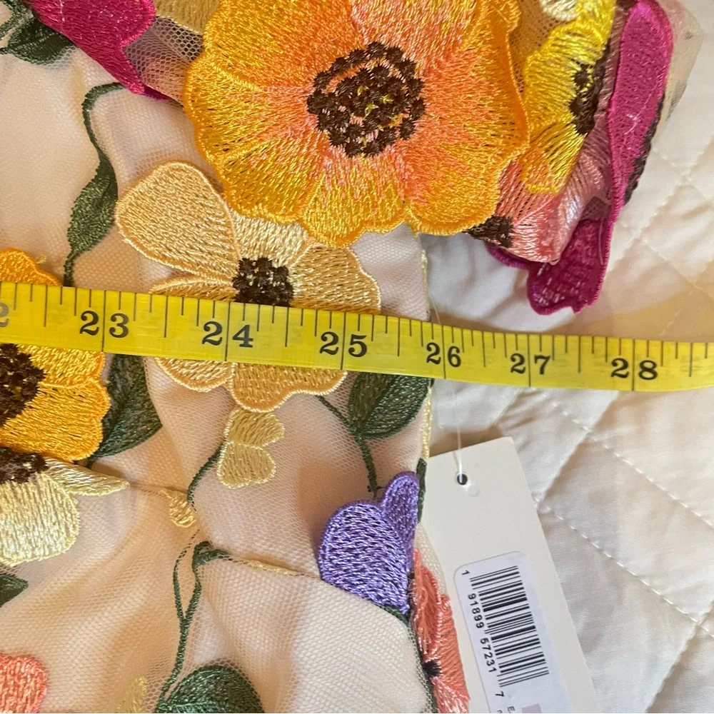 NWT Eliza J 3D Embroidered Floral Mesh Puff Sleeve Sheath Dress Plus Size 22W - Picture 14 of 16